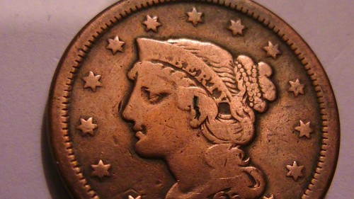 Moneda de pelo trenzado cabeza libertad centavo grande 1846 limpia pequeña fecha cerrada 6 - Imagen 7 de 16