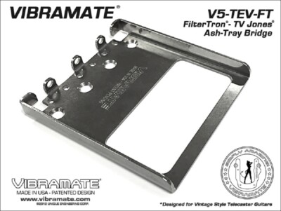 NEW - Vibramate V5 Ashtray Bridge For TV Jones/Filtertron Pickups, #V5-TEV-2-FTA