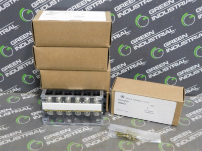 NEW Lot of 5 GE IKU6SC 6 Pole Terminal Block 300V 30A Bare Wire 50A Crimp Lug