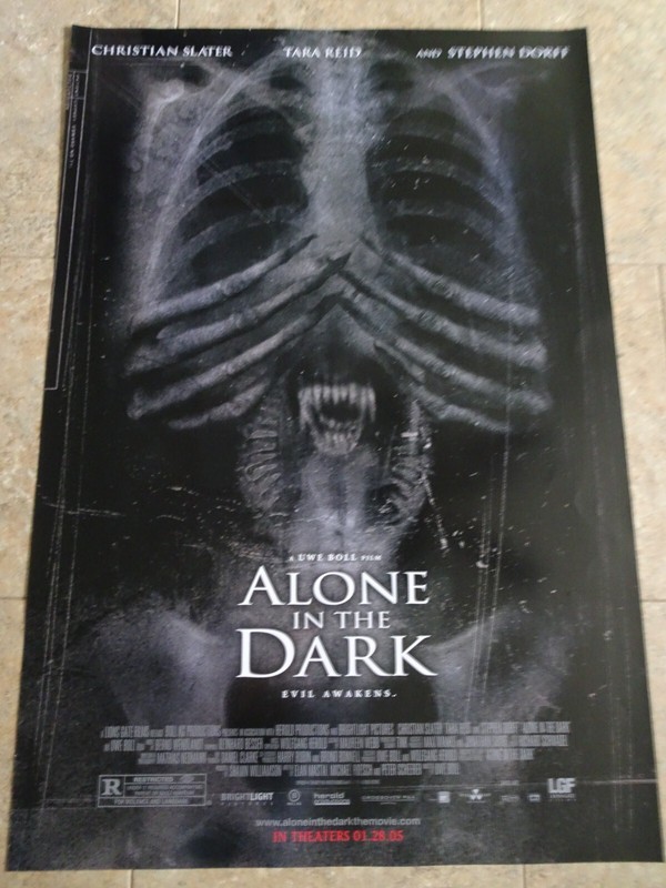 ALONE IN THE DARK - MOVIE POSTER - STARRING CHRISTIAN SLATER & TARA REID