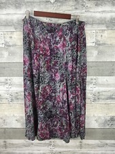 VTG White Stag Women  s Rayon Skirt 12 Purple Flowers