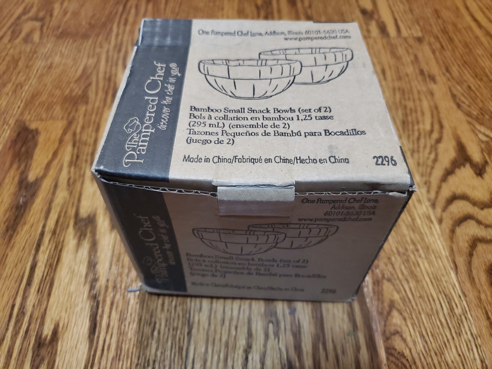 2 Pampered Chef Bamboo Snack Bowls 2 3/4" Tall x 4 3/4" Wide NIB eBay