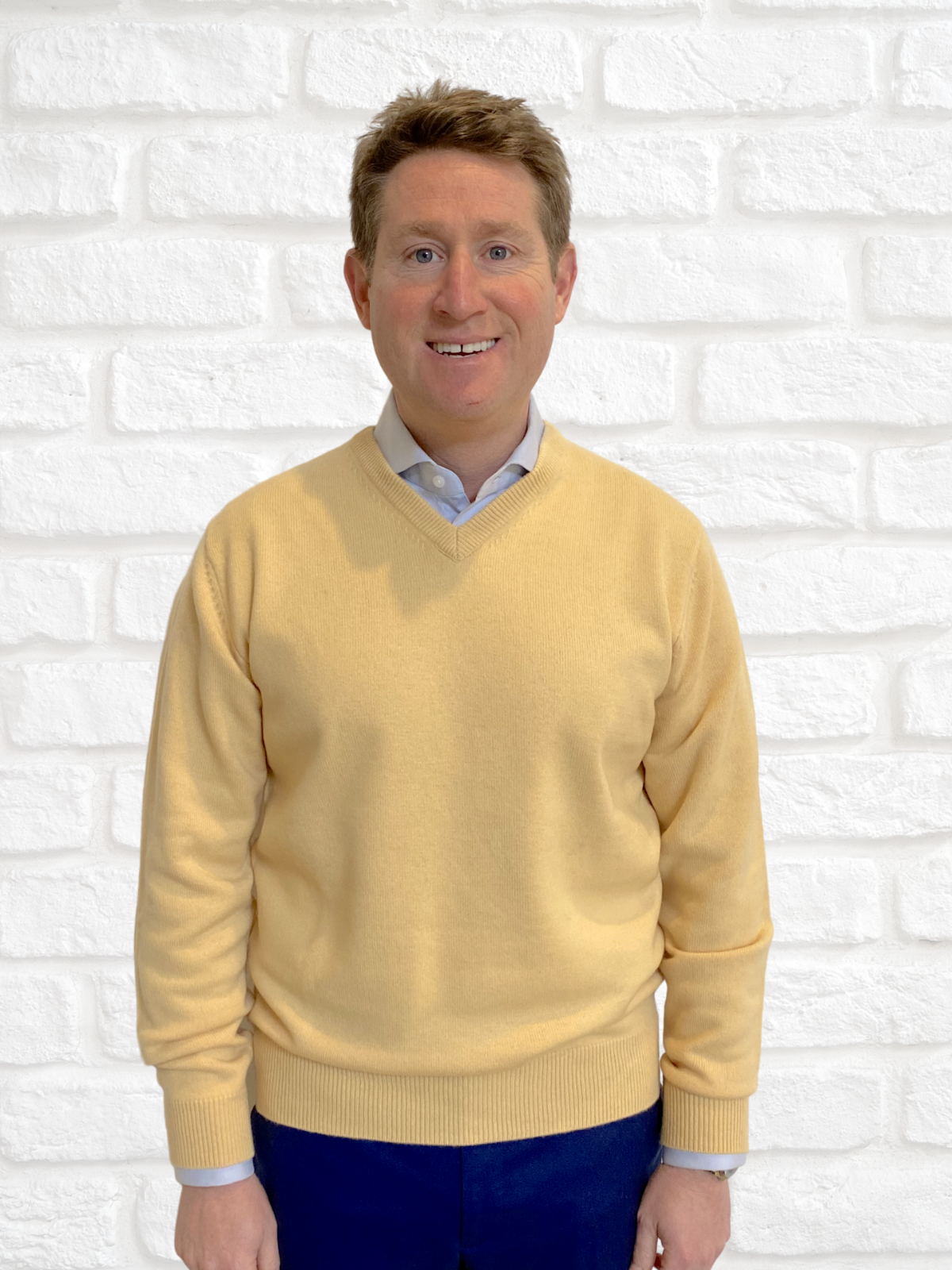 Ansett Yellow V Neck Cashmere Merino 