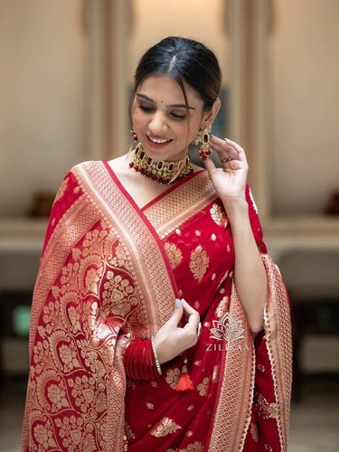 Elina fashion Sari da donna in cotone e seta, stampa indiana, etnica, abbigliamento mirrow, lavoro sari con camicetta non cucita, Verde Mare Scuro, Taglia Unica