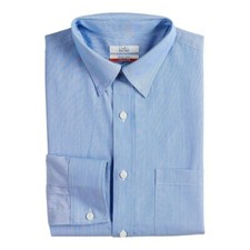 Croft  Barrow Men's Dress Shirt Easy Care Spread Collar Mini Blue Stripe