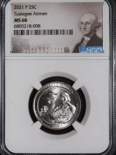2021-P Tuskegee Airmen Graded NGC MS68 America the Beautiful Quarter #008