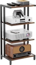 4-Tier AV Media Stand Corner Shelf Wooden Corner Shelves Component Cabinet Stand