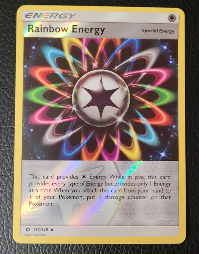 Pokemon- Sun & Moon Base - Rainbow Energy 137/149 - Reverse Holo Card