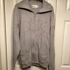 Vintage London Fog Classic Sweater Full-Zip Cardigan Gray Size L Tall
