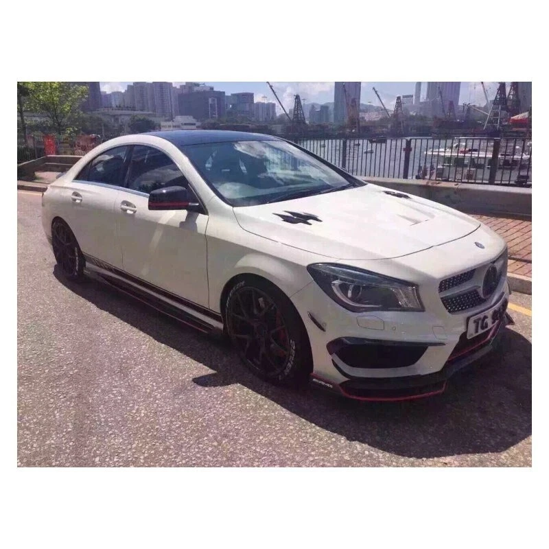 Capó delantero de fibra de carbono real para Mercedes-Benz CLA W117 2013-2019 capó ventilado Foto 4 de 4