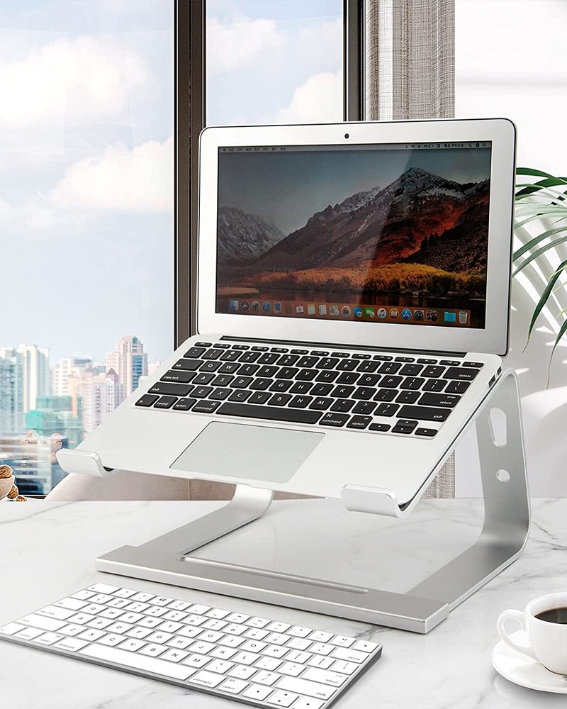 Aluminum Laptop Stand for Desk - Slim Adjustable Computer Riser