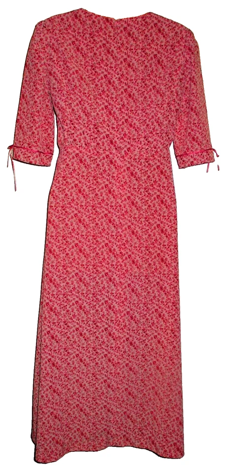 Vestido Amish Menonita Capa 36" Busto / 28.5" Cintura Hecho a Mano Modesto Rosa Floral Foto 4 de 4