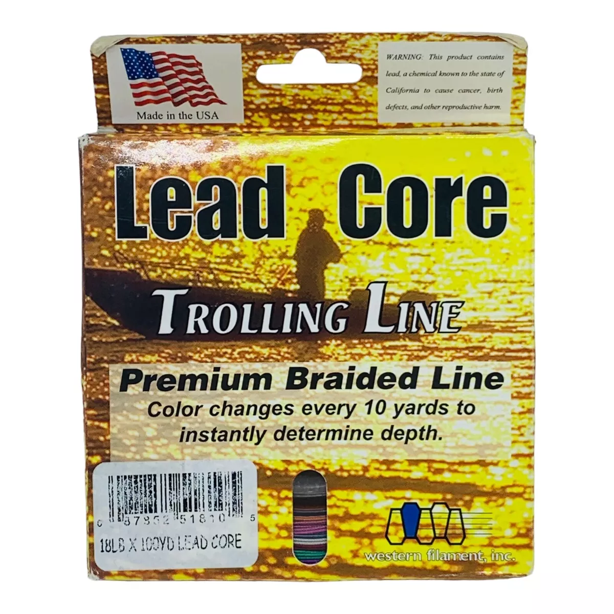Tuf-Line LC18100 Lead Core Trolling Fishing Line 18LB 100 YDS