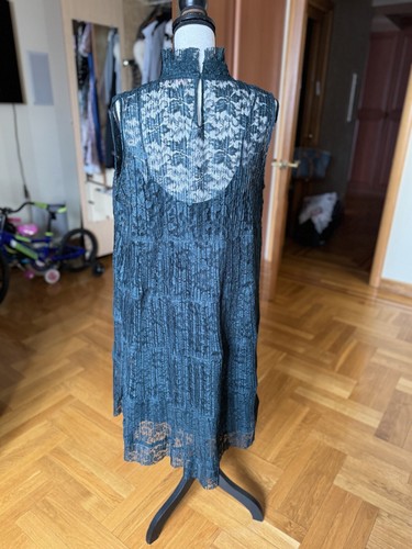 Chloe See By Chloe Lace Cocktail Dress Sz 44 USA Sz 12 Floral Forest Green - Picture 14 of 23