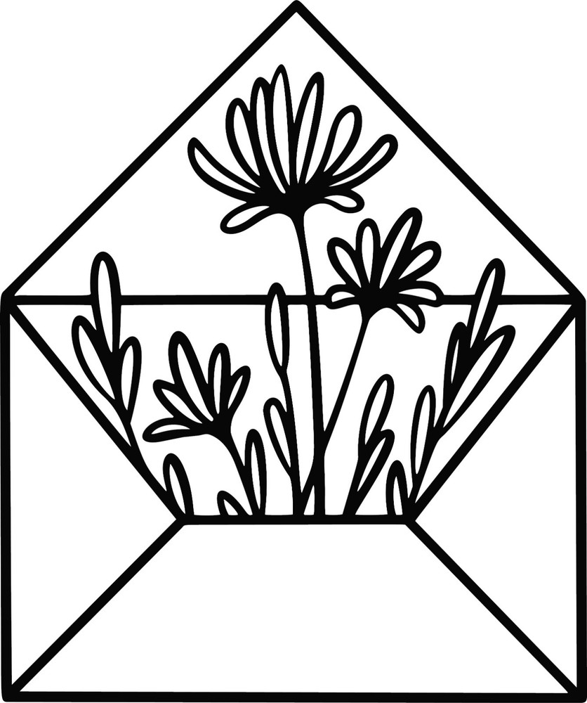 Envelope Decor Envelope Sticker Floral Envelope Vinyl Decal Floral for Envelopes