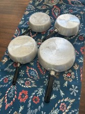 1950's Vintage Children Aluminum Metal Frying Pan Set made in Italy