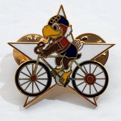 Vintage 1984 Sam the Eagle Cycling Los Angeles Olympic Star Tack Lapel Cap Pin