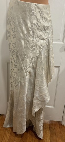 Ralph Lauren Collection lila Etikett Start- und Landebahn langer Maxi-Rüsche Elfenbeinrock US 10 - Bild 3 von 11