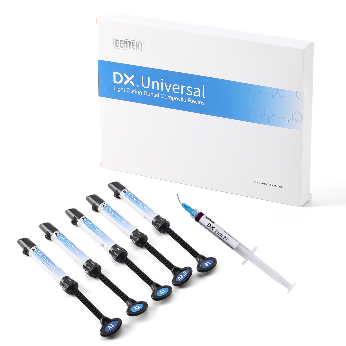 Dentex Dental Universal Light Cure Composite Kit Syringes Etching Adhesive Gel