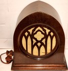 Vintage Peerless Reproducer Wood Table Top Cathedral Style Speaker — photo 8