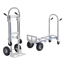 Aluminum Hand Truck 2 in 1 Folding Dolly Cart 800 lbs Capacity Heavy Duty