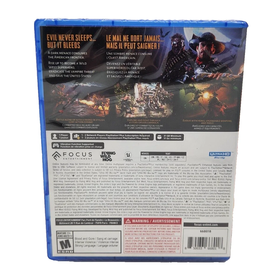 Evil West - Playstation 5 / PS5 Brand New Factory Sealed - RARE USA Version - Image 2 of 4