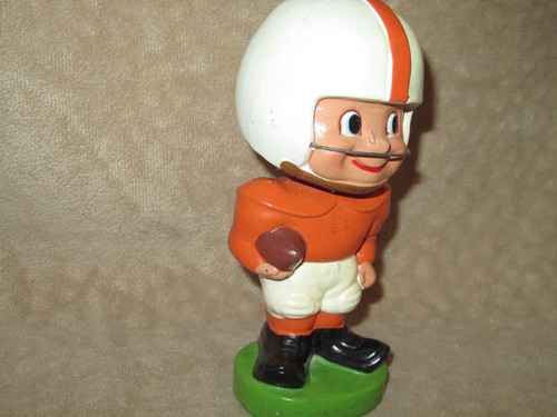Vintage 1960s Football Nodder Bobblehead Orange White Toes Up Japan - Picture 10 of 12