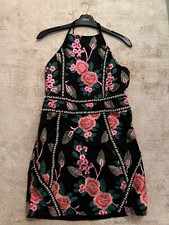 Pretty Little Thing Rare Black Embroidered Dress - UK Size 10 - New With Tags