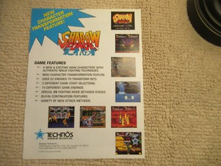 Original 1993 ad 11- 8 3/8''  shadow force technos   ARCADE video GAME FLYER