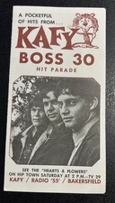KAFY Radio Bakersfield Boss 30 Survey 1967 HEARTS & FLOWERS Bernie Leadon Eagles
