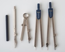 Staedtler 6 Pc Compass Drafting Set. Model 55909 missing pencil lead holder