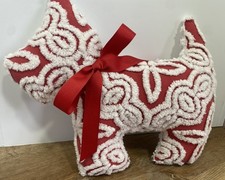 Brick Red Scottie Vintage Chenille Dog 12x14” Toy Pillow Keepsake Decor Gift!