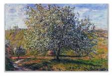 Monet Tree in Blossom 1879 Canvas Print Framed 12x18