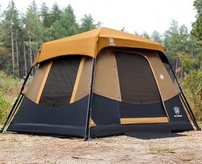 EVER ADVANCED 4 Person Blackout Camping Tent 60s Easy Setup
