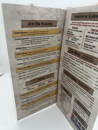 Menu From Your Favorite Restaurant TEXAS ROADHOUSE road house - Picture 4 of 7