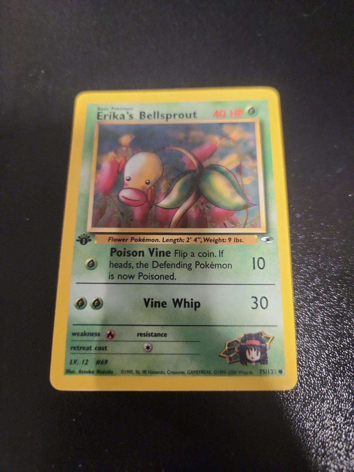Pokemon 1st Edition Gym Heroes - Erika's Bellsprout 75/132 Light Play Common