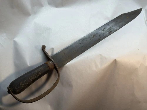 Civil War Confederate D-Guard Clip-Point Bowie Knife Used By 2nd S.C. Vols
