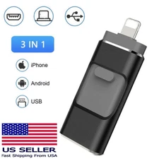 1TB 3IN1 USB3.0 Flash Drive 2TB Memory Stick Disk For iPhone iPad IOS Android PC