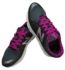 Women's 9 B NEW BALANCE Gray Fushia Cush 775v2 Sneakers Athletic Shoes