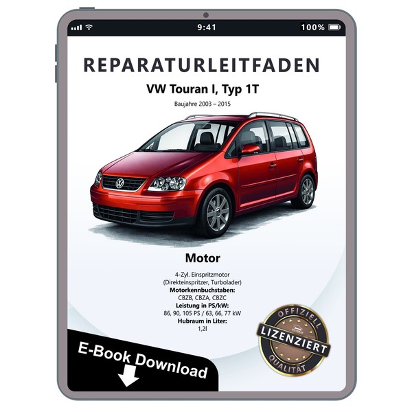 Vw Touran 1T 2003-2015 4-Zyl. 1,2L Benzinmotor 85-105 Ps Reparaturanleitung Pdf-image