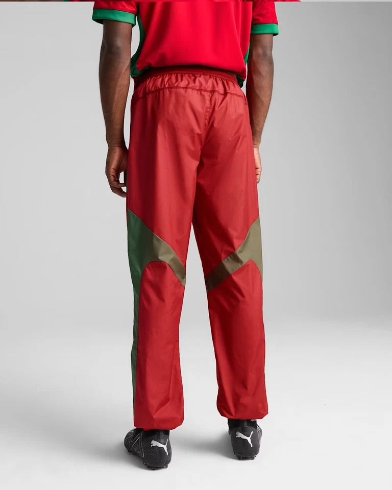  FRMF Maroc Puma Pantalon De Survêtement Rouge 2025 Woven stadium pre match  - Photo 4/4