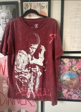 Official Authentic Hendrix x Fender Graphic Tee Acid Wash Burgundy Size Medium