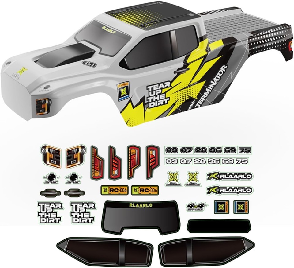 1.2MM PC Car Shell for RC Brushless Truck Mini 1/10 RZ001G-A,1PCS,Part ...