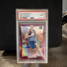 Panini 2023 Prizm Deca Dirk Nowitzki Purple Prizm #248 Mavericks PSA 10 *POP 1*
