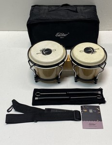 Eastar EBO-1 Bongo Drums Set 6" & 7" Wood Percussion with Case and Accessories