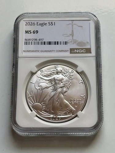 2026 American Silver Eagle NGC MS69 1oz .999 Fine Silver