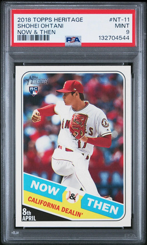 2018 TOPPS HERITAGE NOW & THEN SHOHEI OHTANI #NT-11 PSA 9 MINT