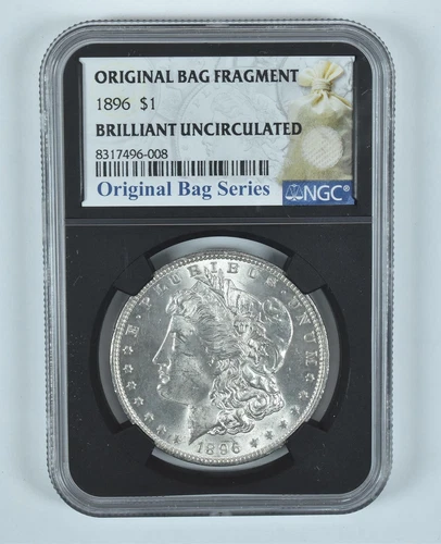 1896 Morgan Silver Dollar Original Bag Fragment BU NGC *1254
