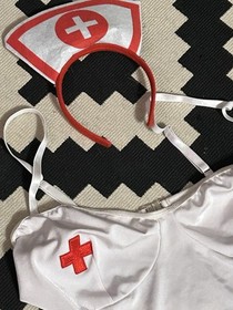 Sexy Lingerie Negligee sz 3XL NURSE w Cap Curvy Cosplay 2 Pc Night Gown