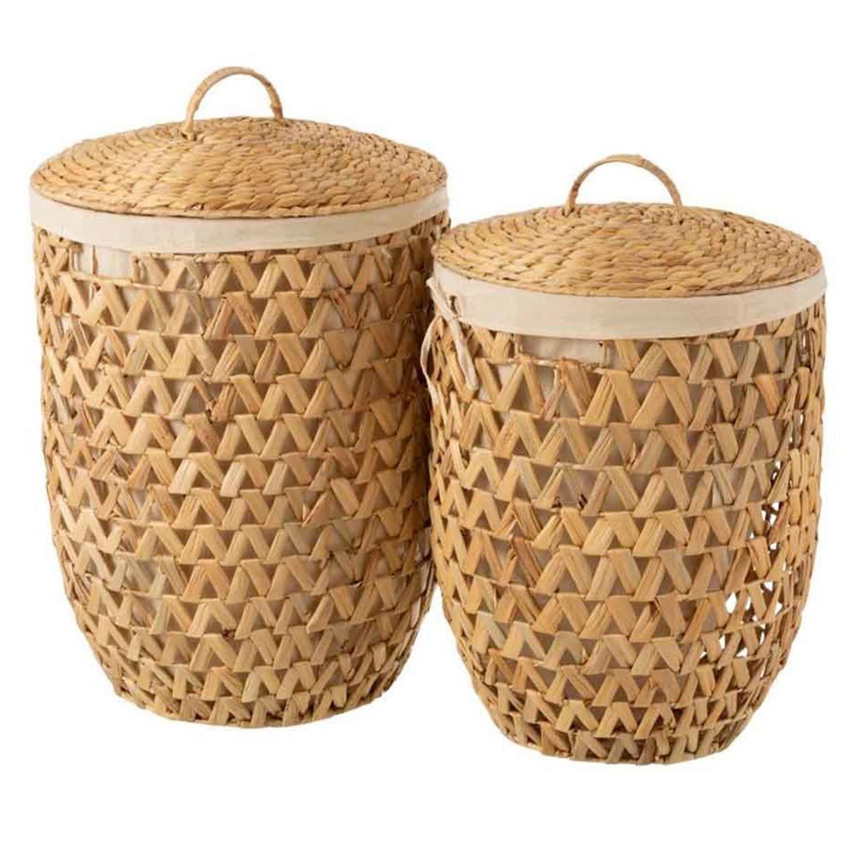 Panier à linge Vitoria 60cm naturel coffre de rangement osier pour linge sale et jouets